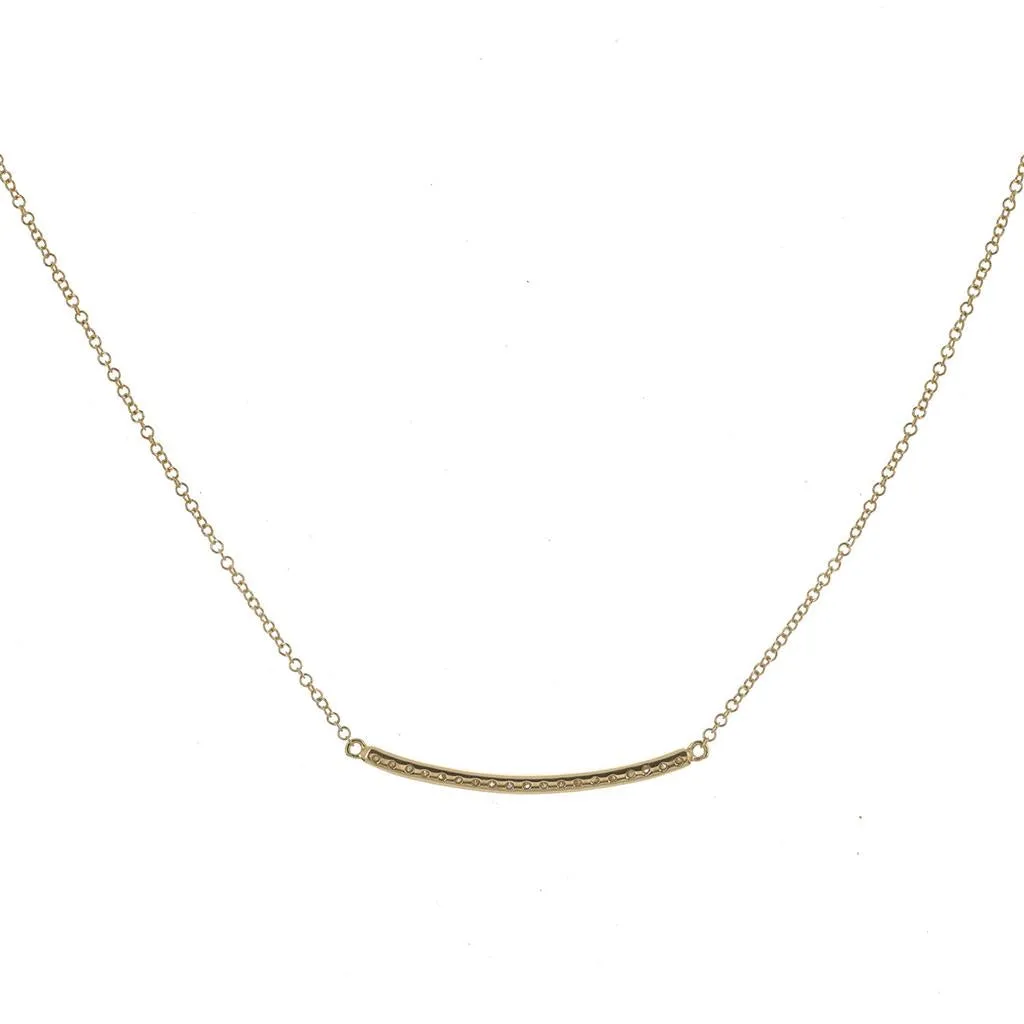 0.18ctw Round Diamond Bar Necklace - White Gold