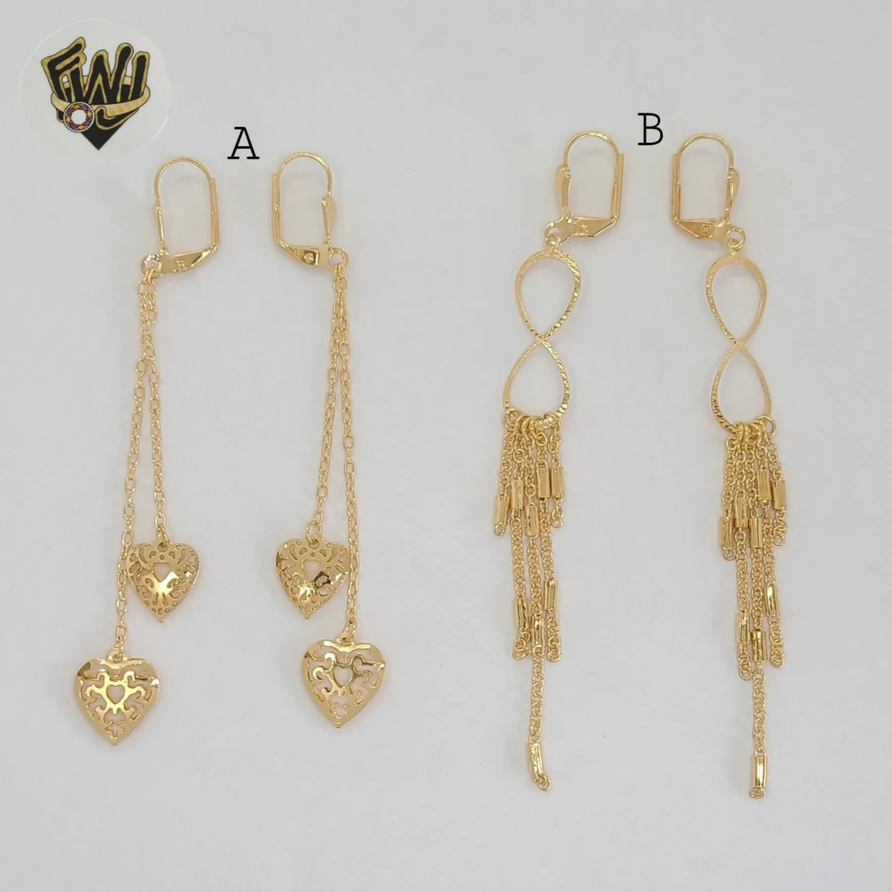 (1-1243-3) Gold Laminate - Long Earrings - BGF