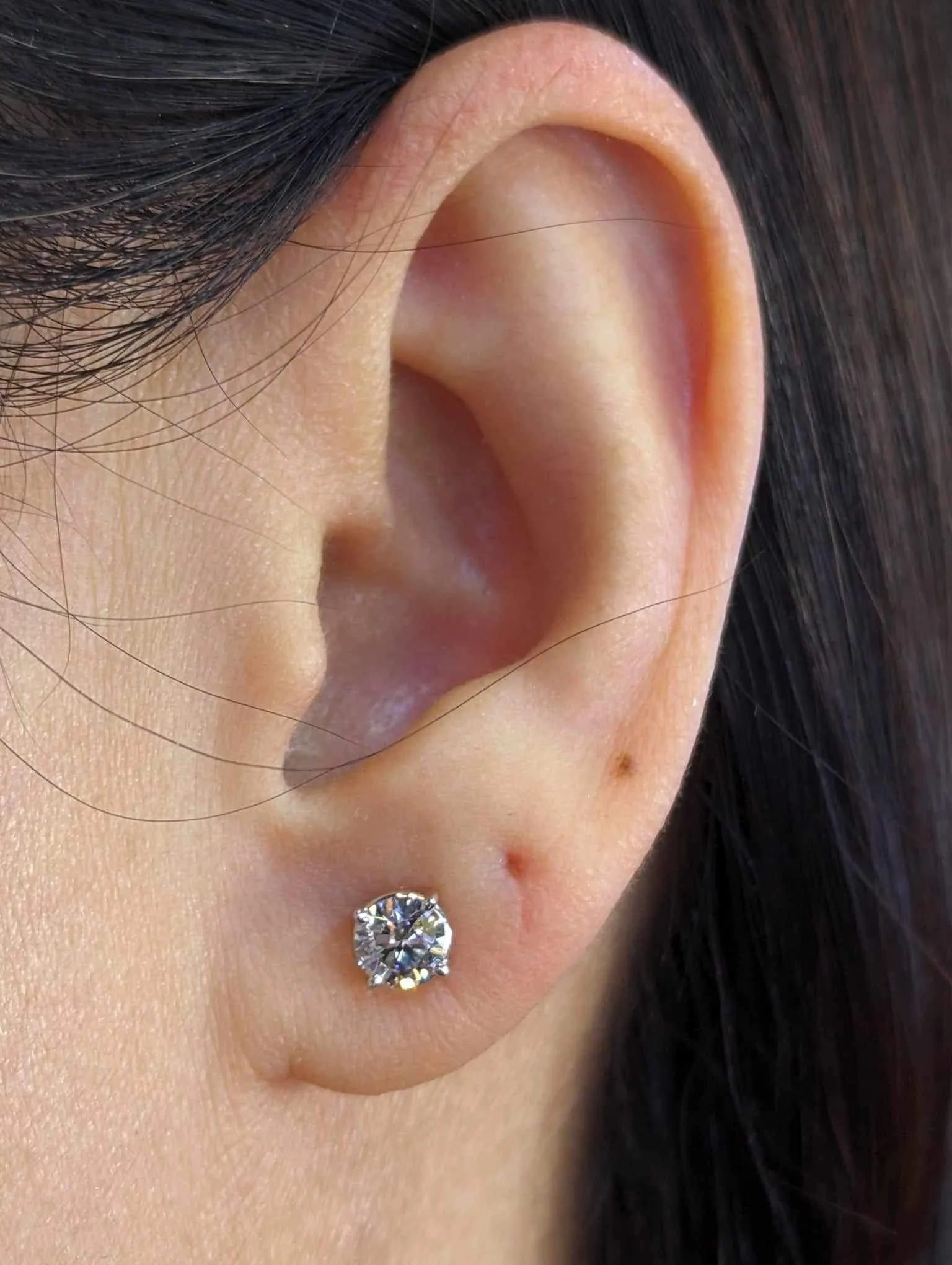 1.00CTW E-VS1 Round Brilliant Lab Diamond Earring Studs