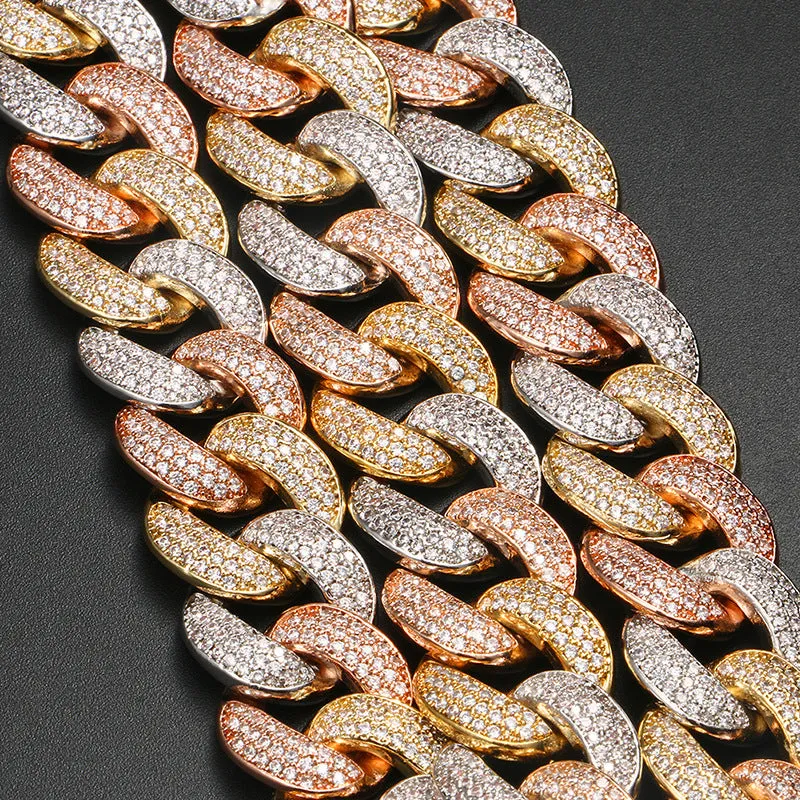 10mm Fully Iced Figaro Cuban Chain