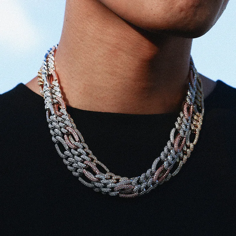 10mm Fully Iced Figaro Cuban Chain