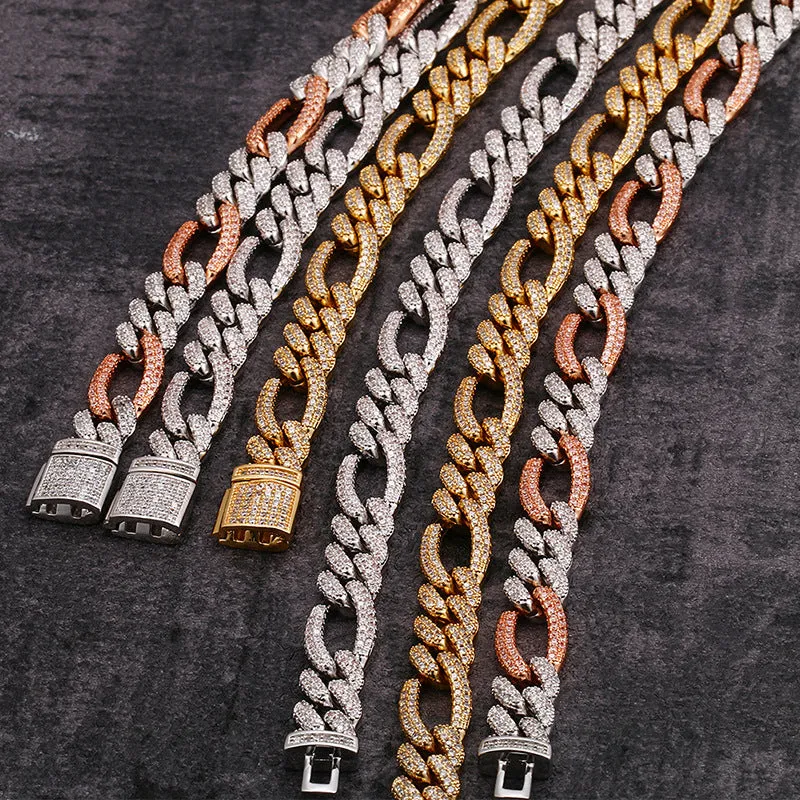 10mm Fully Iced Figaro Cuban Chain