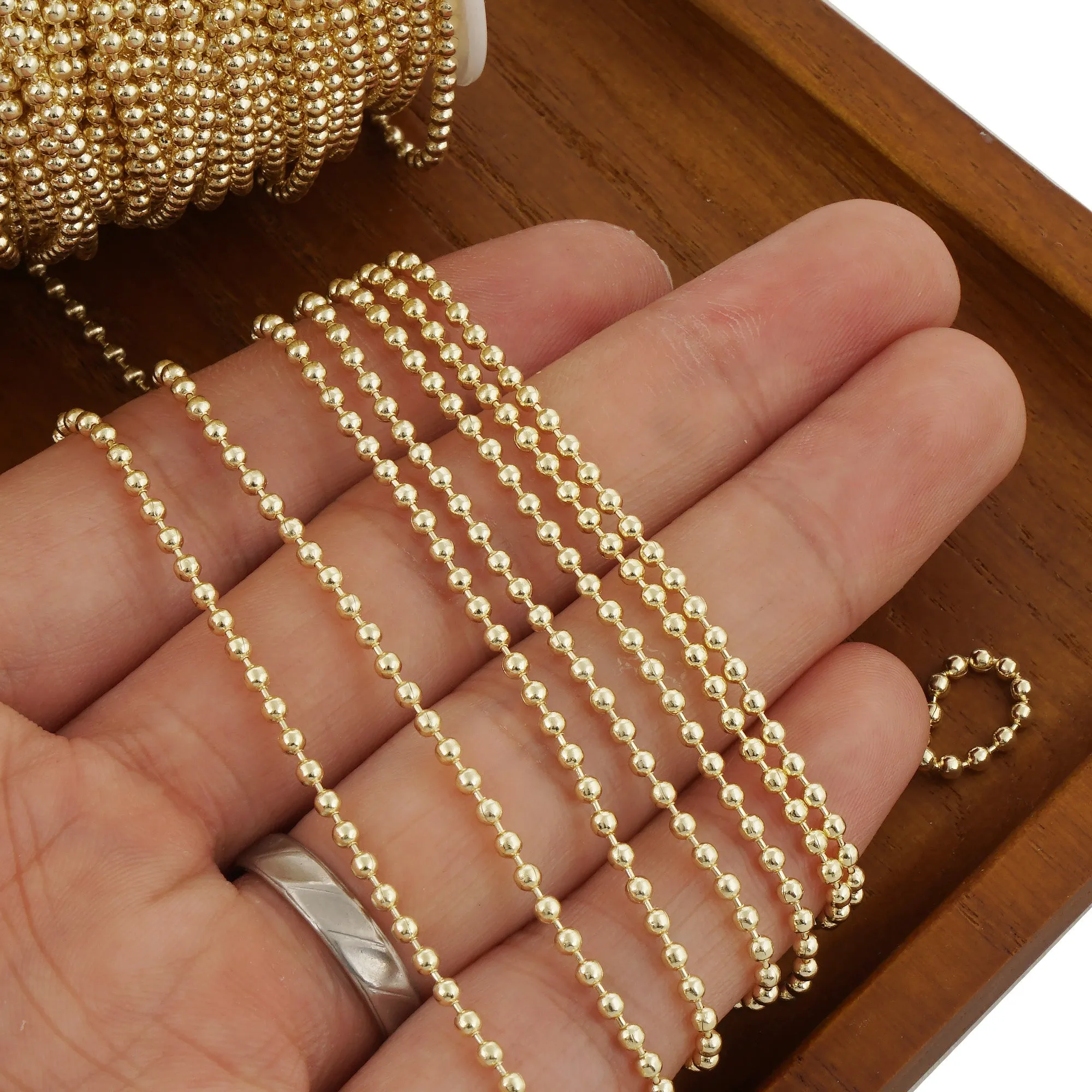 14k Gold Filled Ball Chain - Unfinished for Personalized Bracelets & Necklaces - Jewelry Making Supplies 6 feet 104046