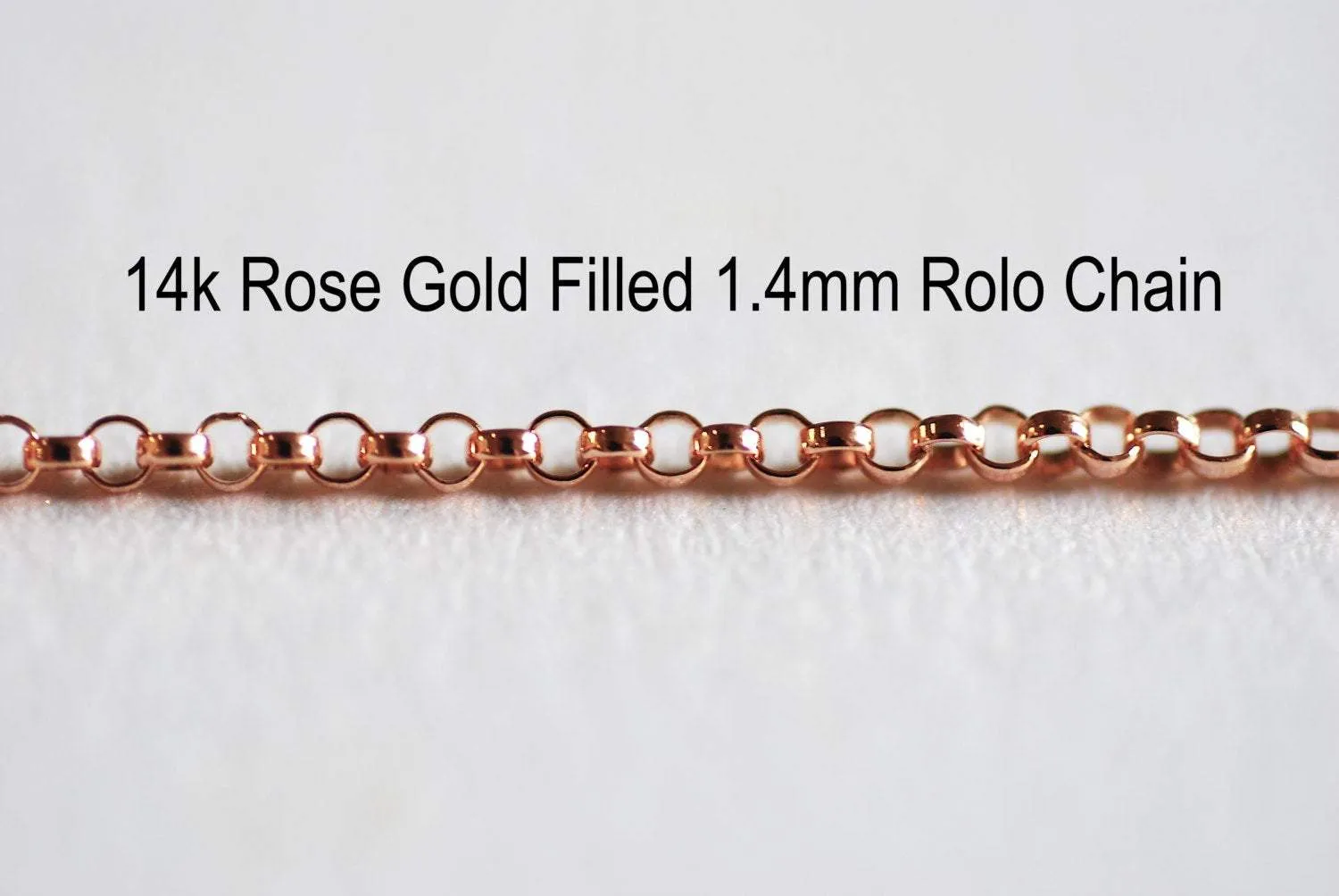 14k Gold Filled Rolo Chain, 1.4mm Unfinished Rolo Chain by Foot, Choose Sterling Silver Rolo Chain, 14k Rose Gold Filled Rolo Chain, Bulk