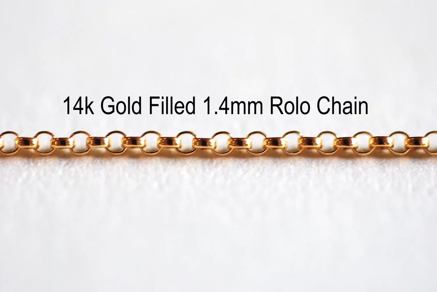 14k Gold Filled Rolo Chain, 1.4mm Unfinished Rolo Chain by Foot, Choose Sterling Silver Rolo Chain, 14k Rose Gold Filled Rolo Chain, Bulk