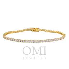 14K GOLD ROUND DIAMONDS TENNIS BRACELET 4.57 CT