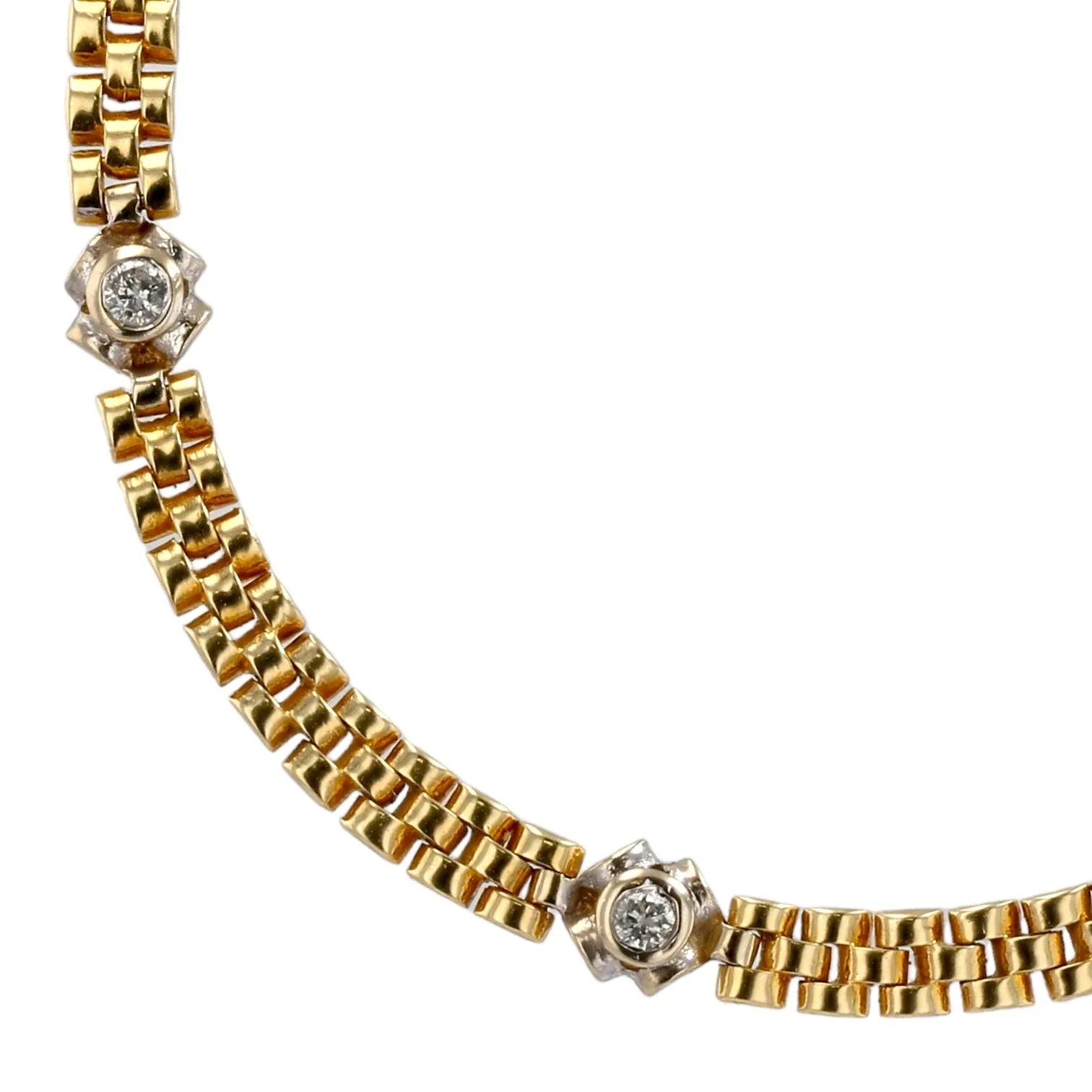 14K Yellow gold solid diamonds accent choker-226975