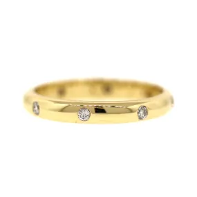 18k Gold Burnished Diamond Band