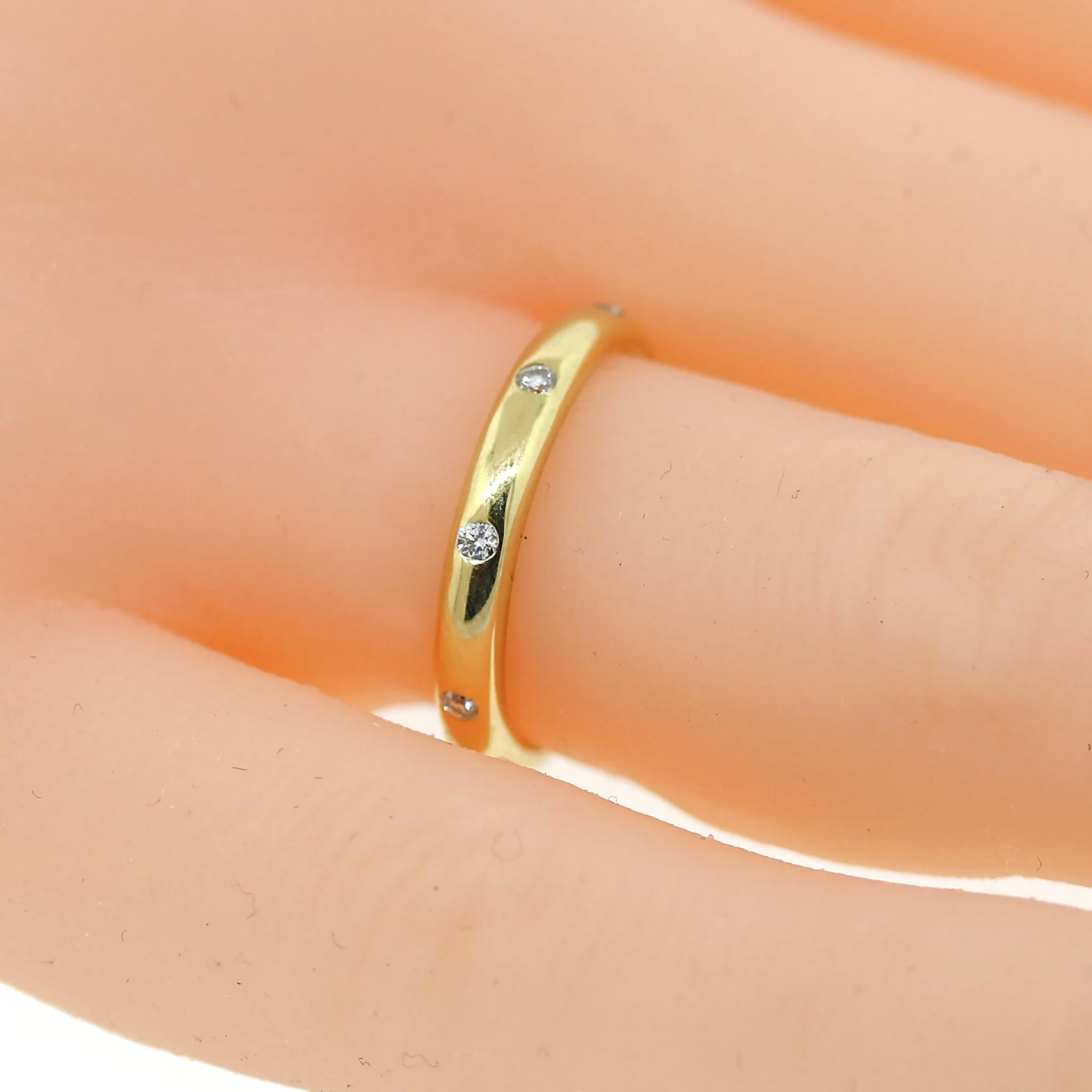 18k Gold Burnished Diamond Band