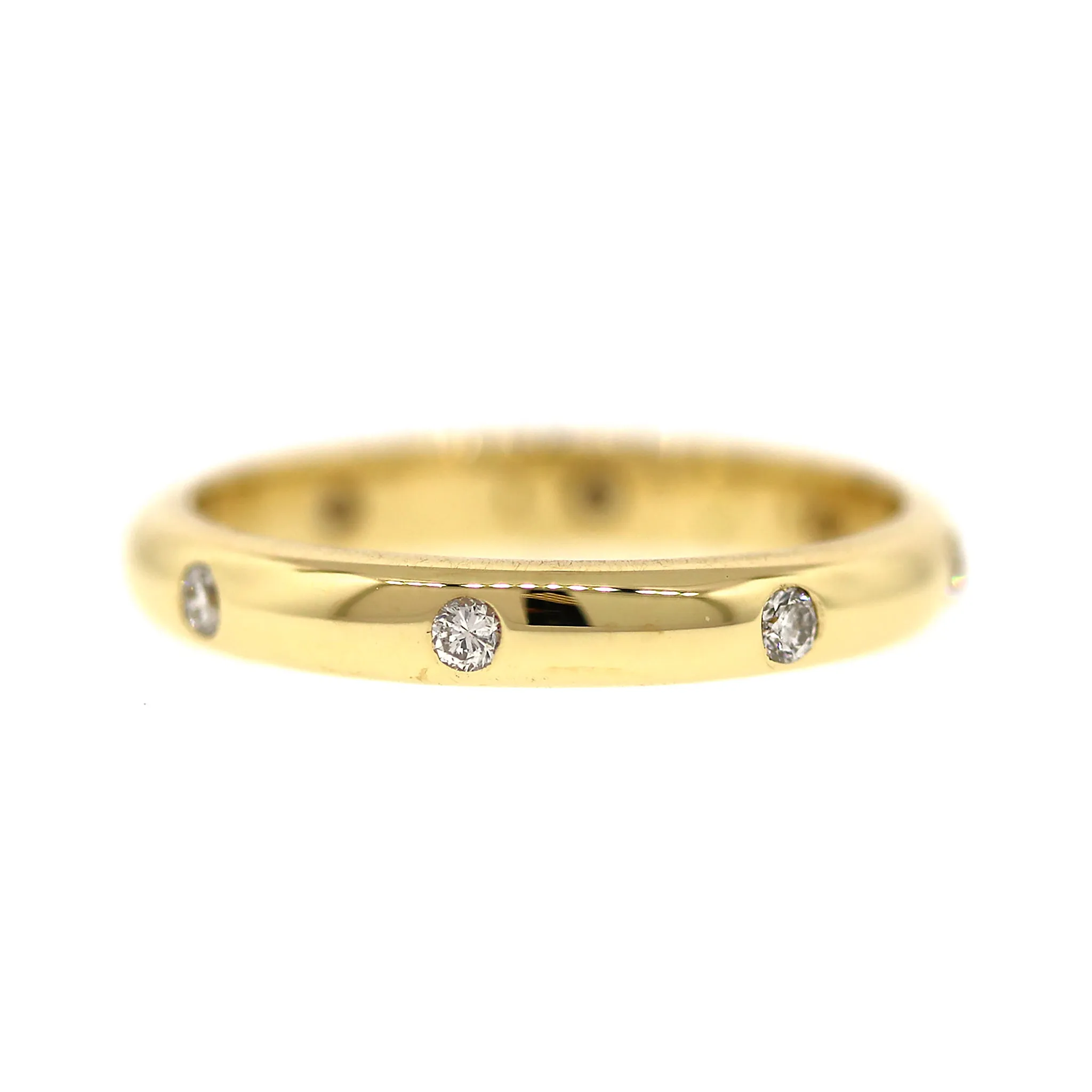 18k Gold Burnished Diamond Band