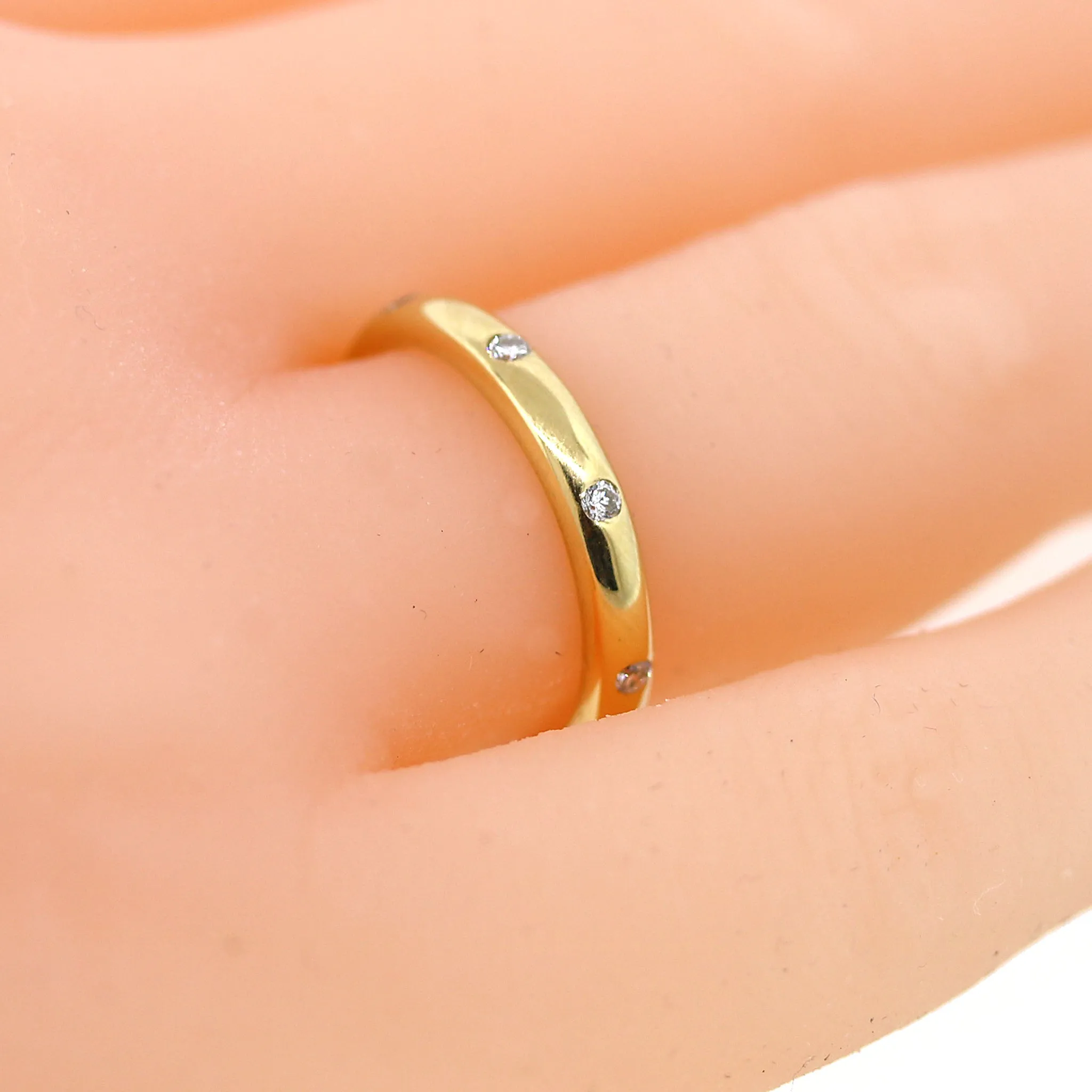 18k Gold Burnished Diamond Band