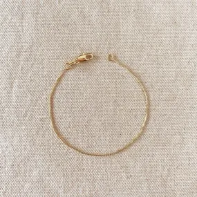 18k Gold Filled 0.5mm Box Chain Bracelet