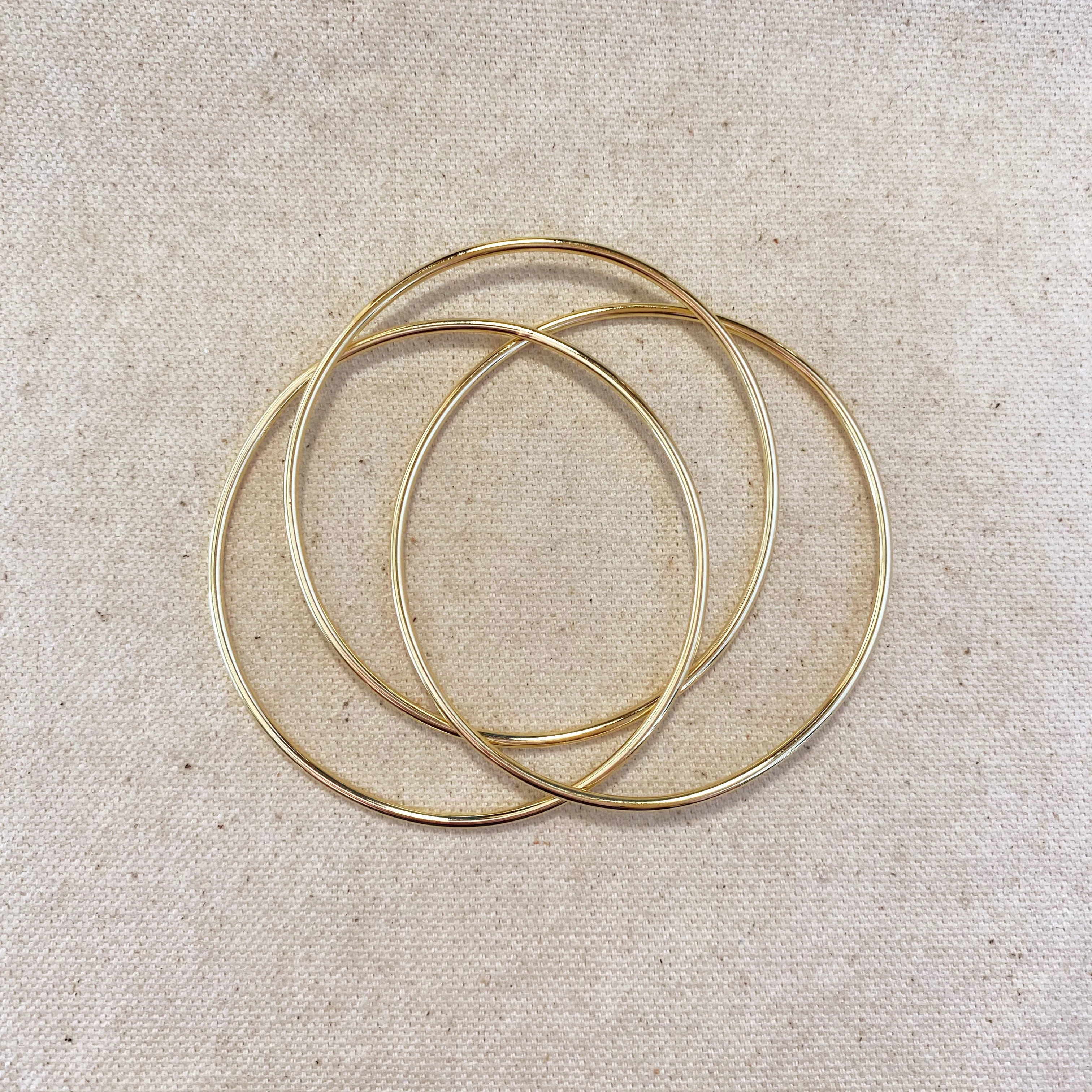 18k Gold Filled triple Bangle Bracelet