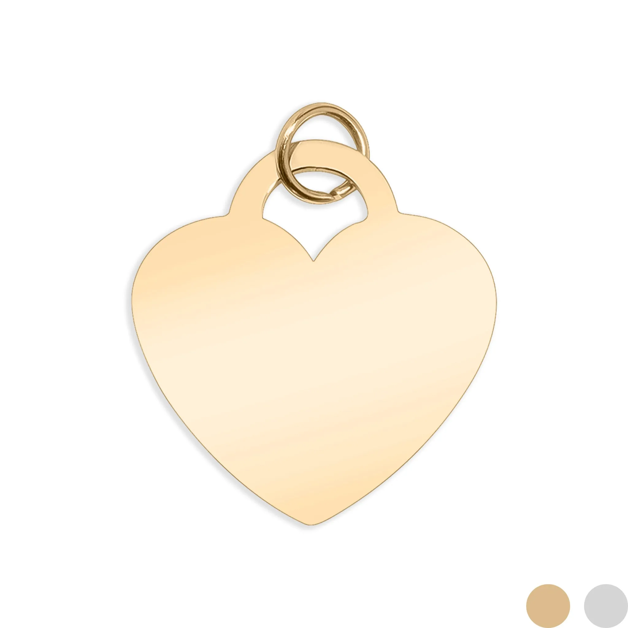 18K Gold PVD Blank Heart Charm Stainless Steel Pendant / SBB0011