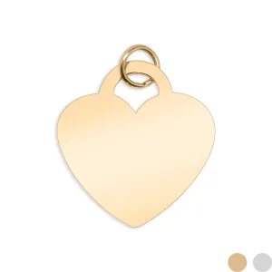 18K Gold PVD Blank Heart Charm Stainless Steel Pendant / SBB0011