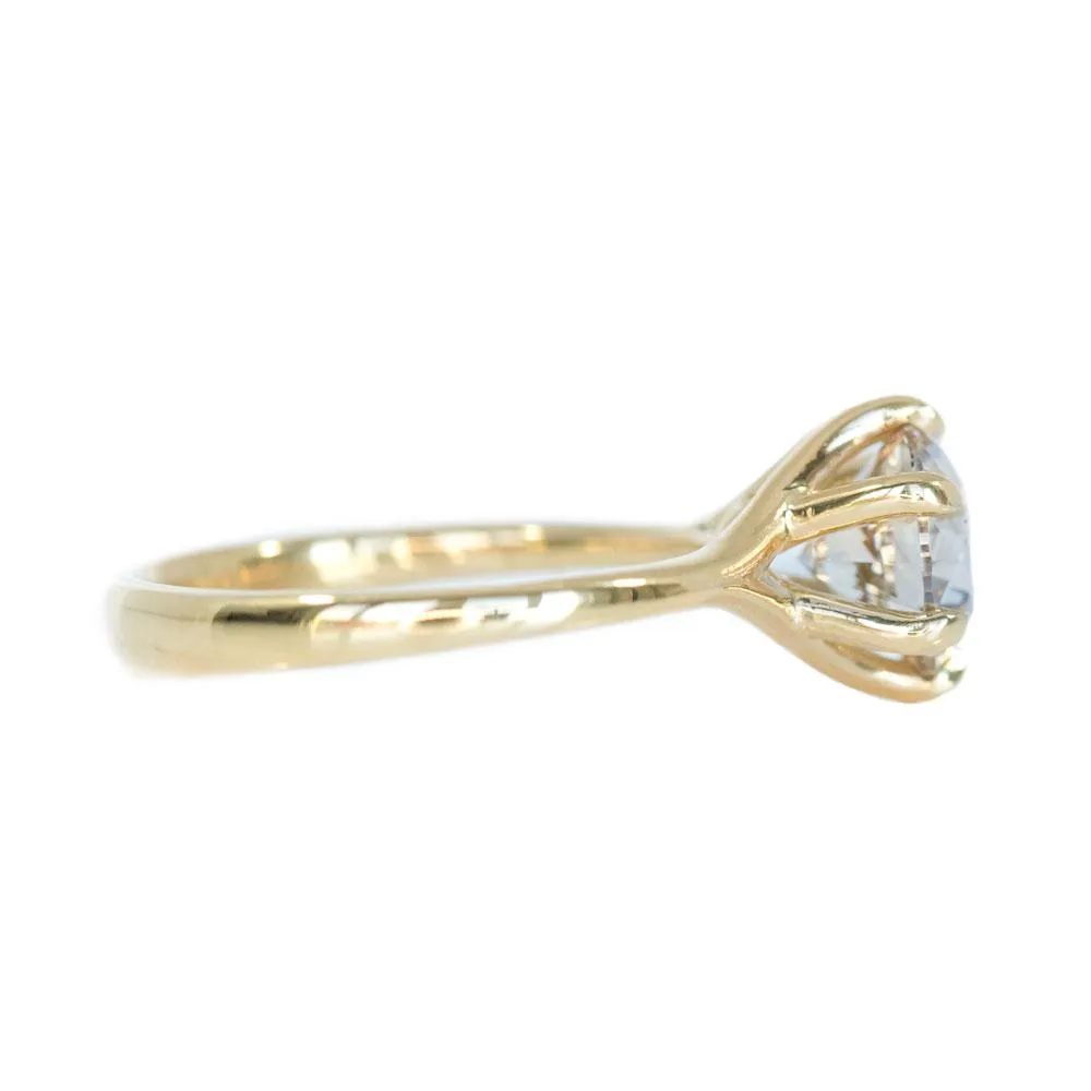 2.03ct light champagne diamond six prong ring in 18k yellow