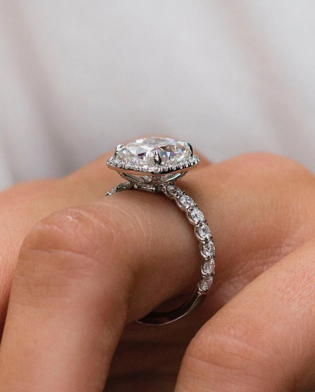 3.3 CT Dainty Cushion Cut Engagement Ring