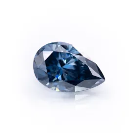 9x6mm/1.5ct Pear Blue-Gray Moissanite Loose Stone