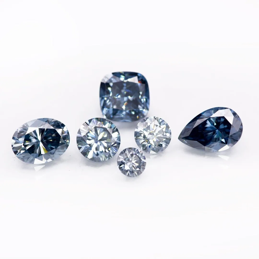 9x6mm/1.5ct Pear Blue-Gray Moissanite Loose Stone