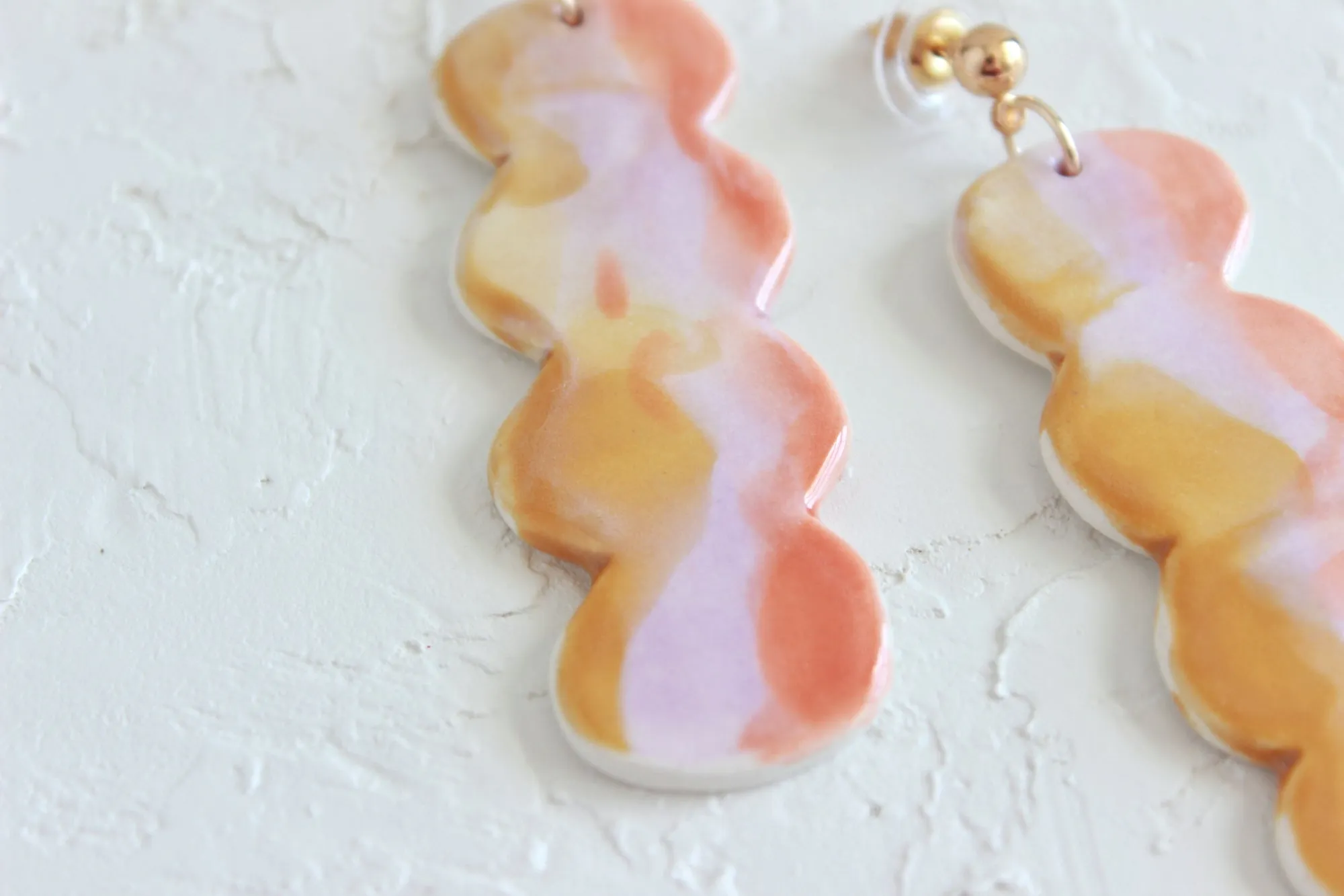 Abstract Bump Dangle Statement Earrings