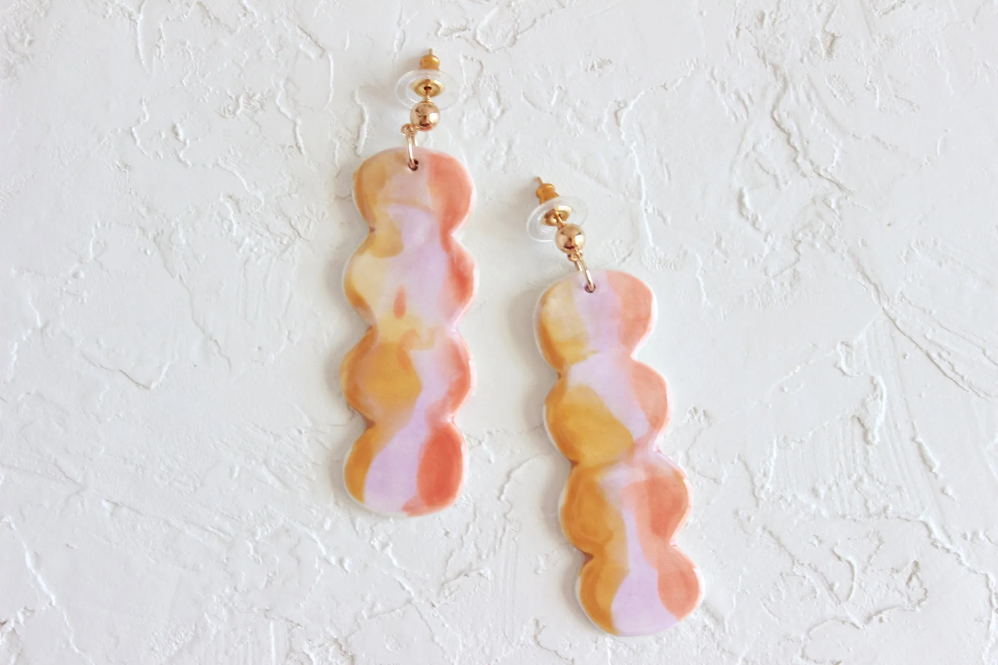 Abstract Bump Dangle Statement Earrings