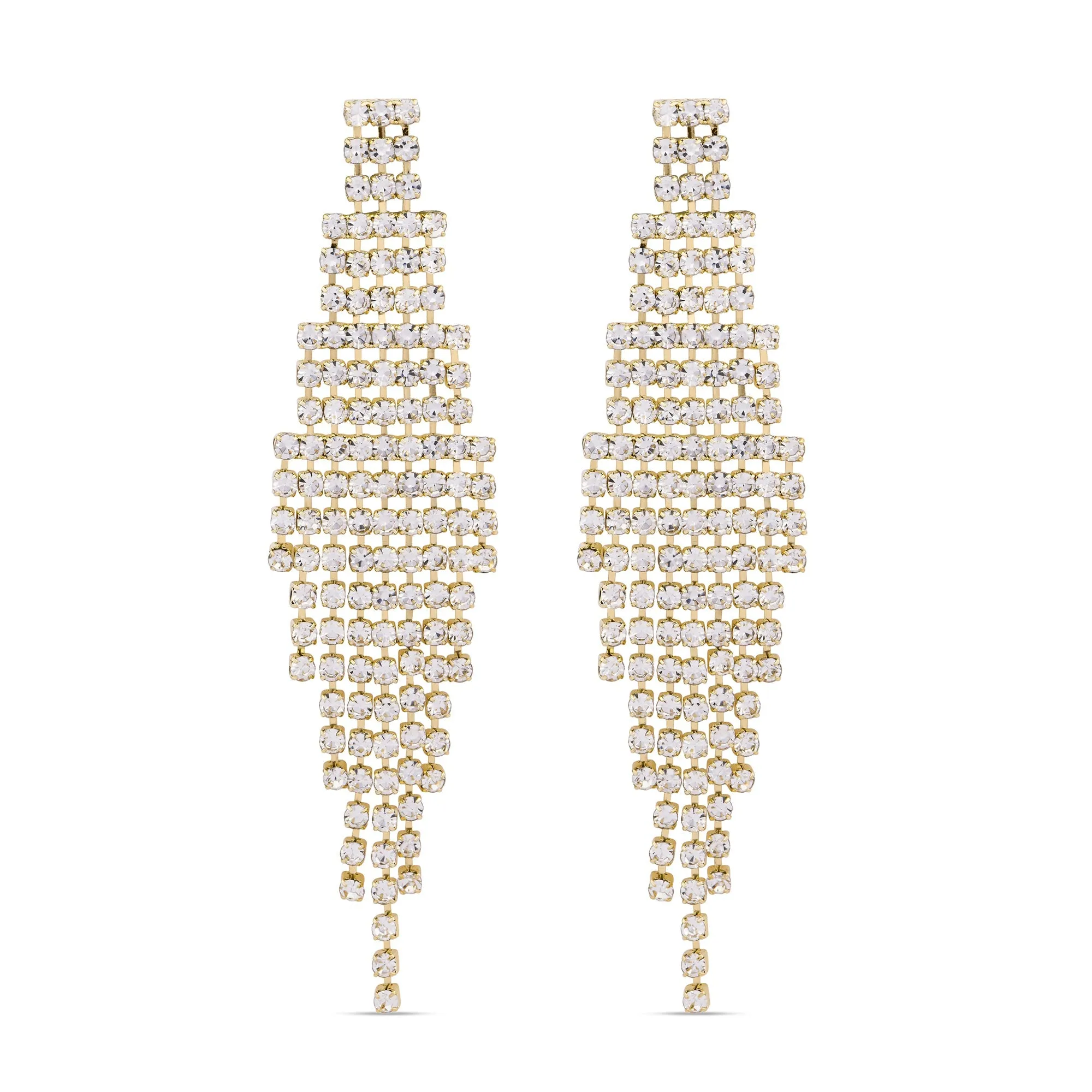 Accessorize London Women's Crystal Waterfall Statement Earrings