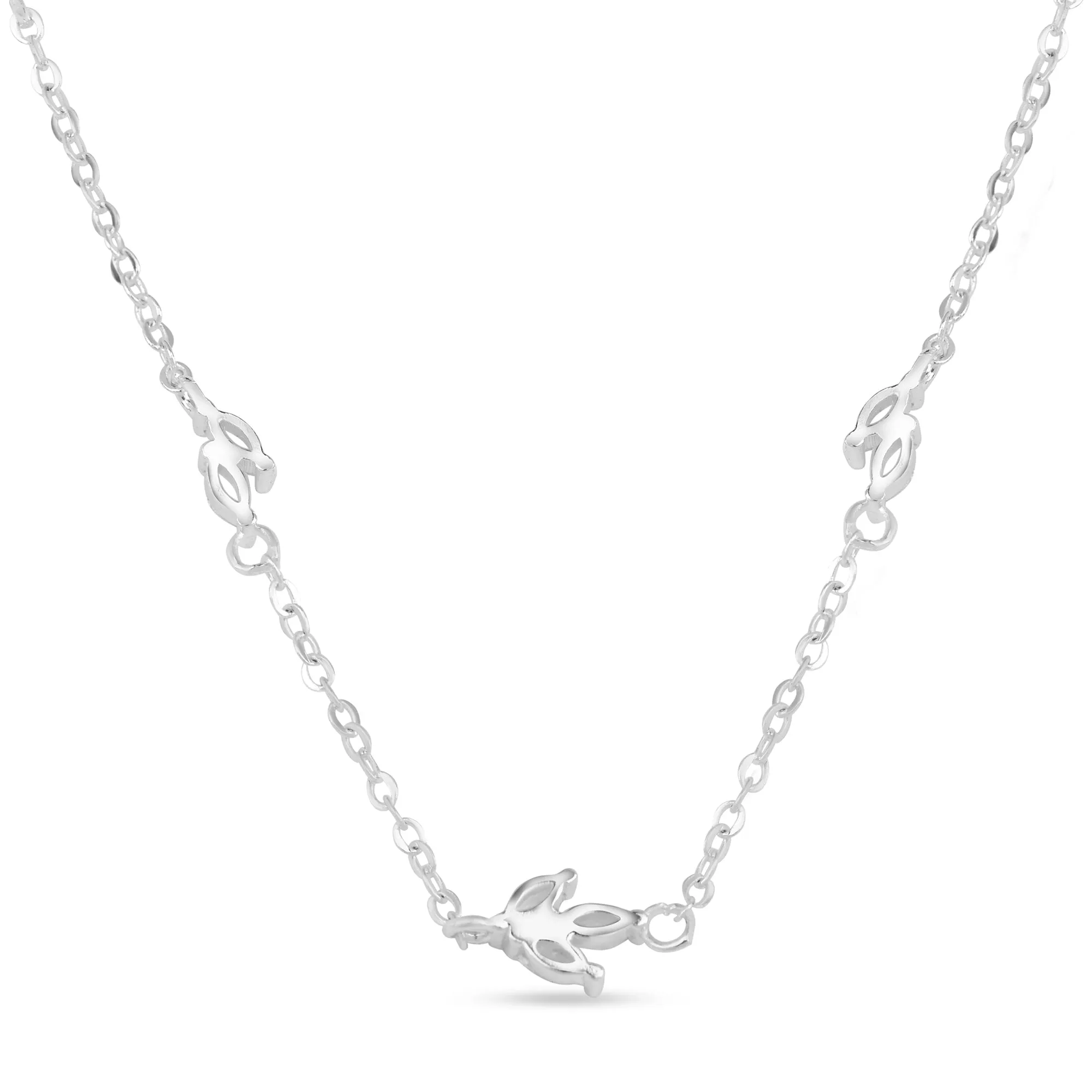 Accessorize London Women's Sterling Silver-Plated Cubic Zirconia Vine Collar Necklace