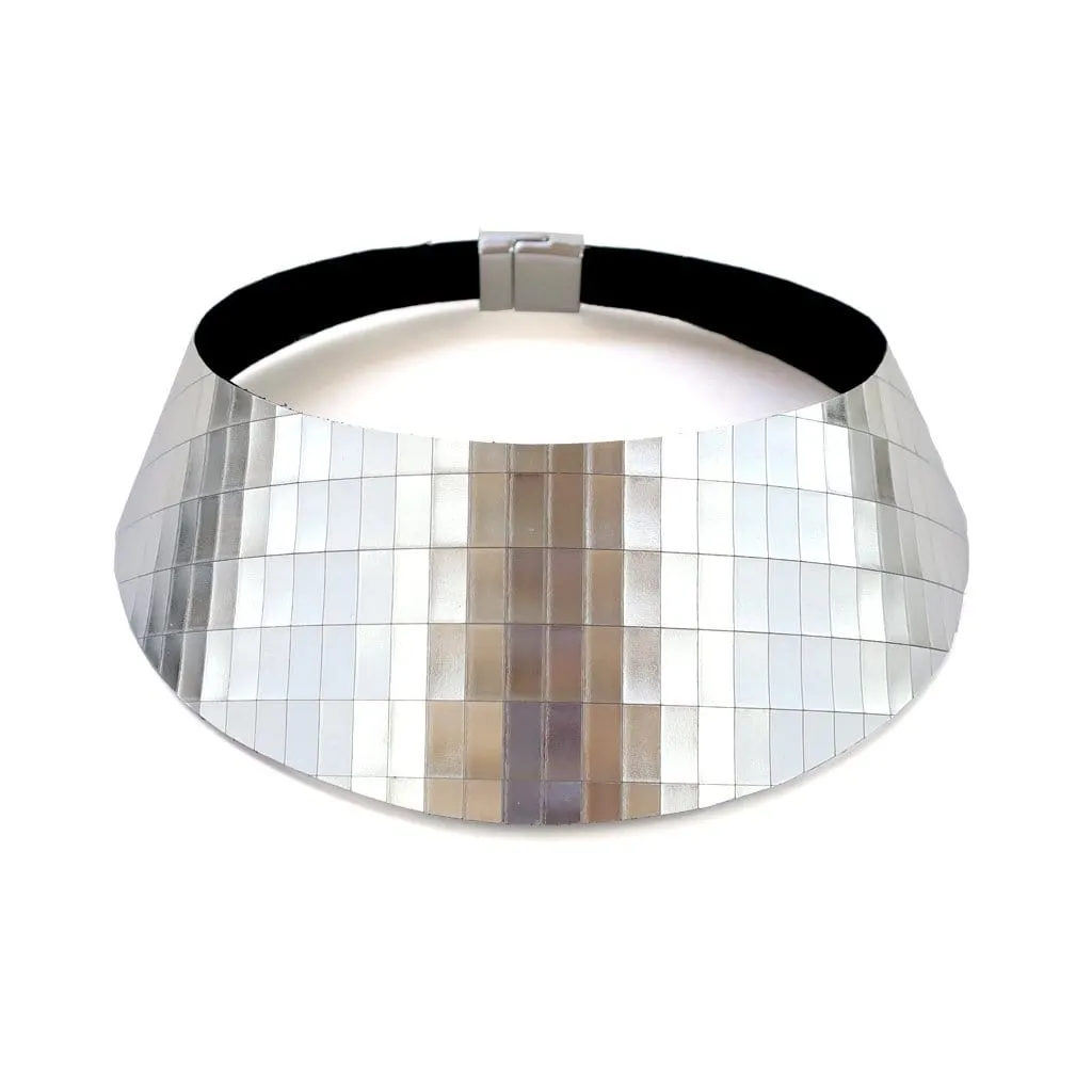 African queen black and white leather choker