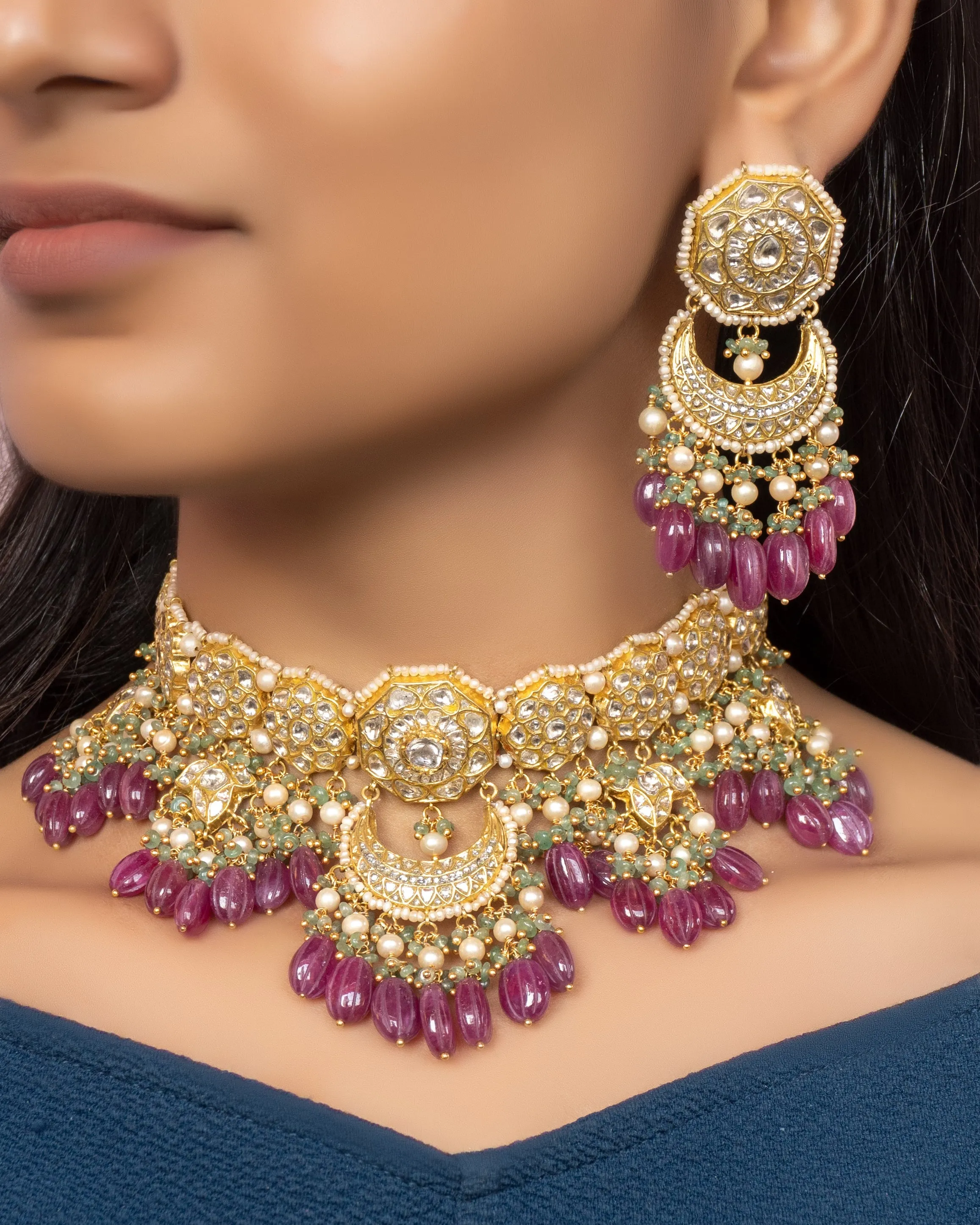 Akanksha Choker and Lubaina Chandbalis Polki Set