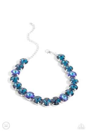 Alluring A-Lister Blue Rhinestone Choker Necklace - Paparazzi Accessories