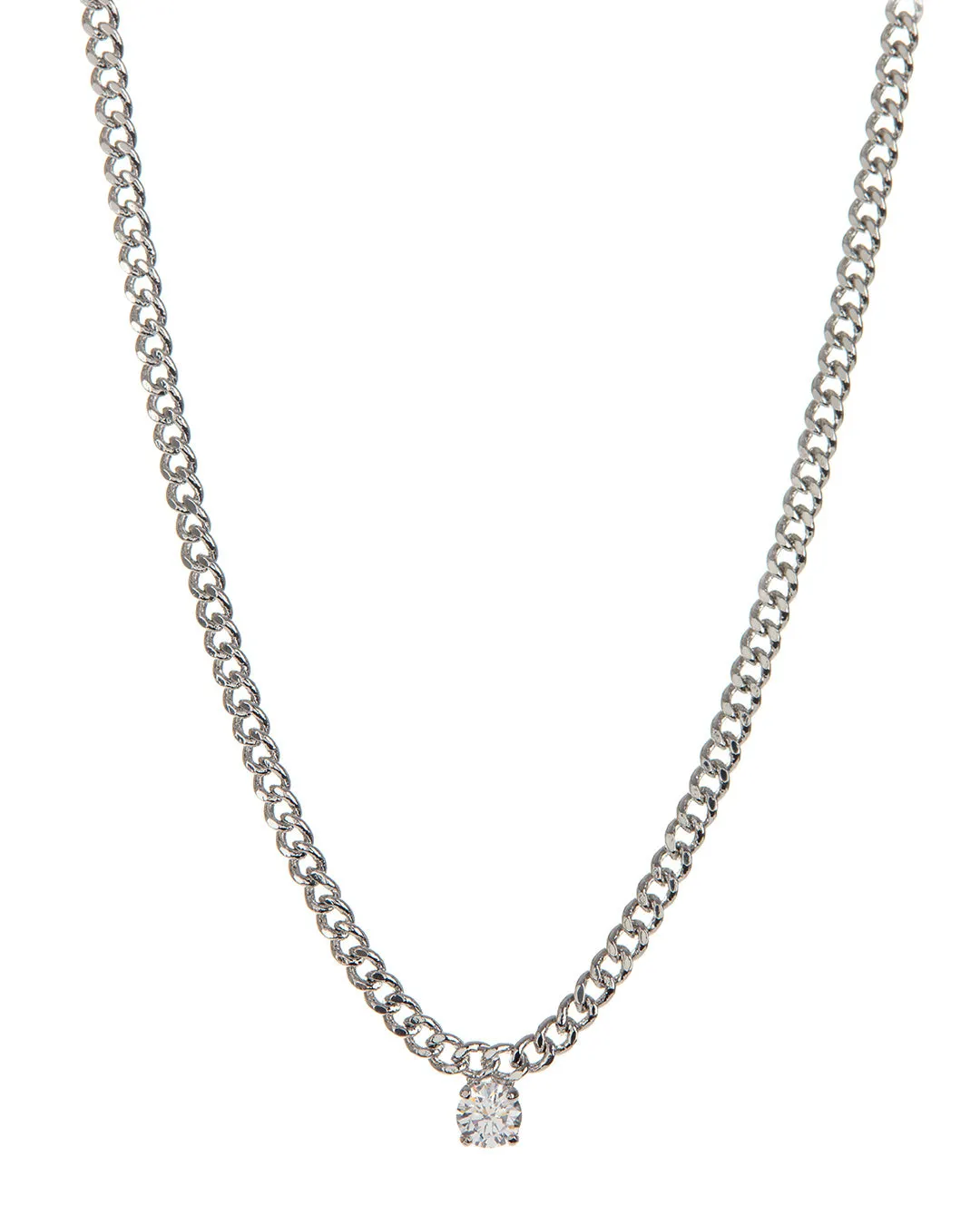 Bardot Stud Charm Necklace- Silver