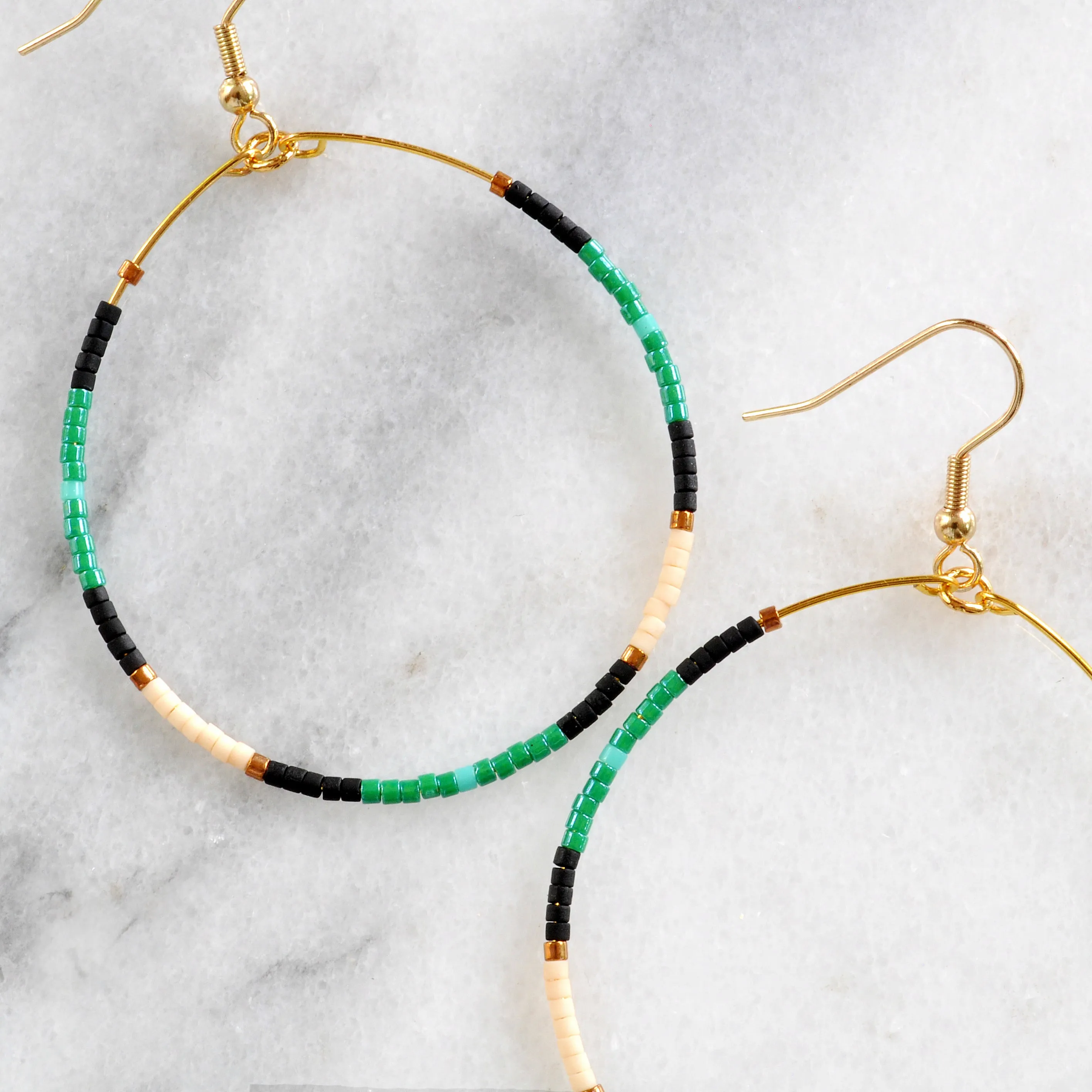 Big Beaded Hoops - FLORA