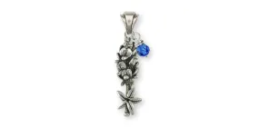 Bluebonnet Pendant Jewelry Sterling Silver Handmade Flower Pendant BB9-SP