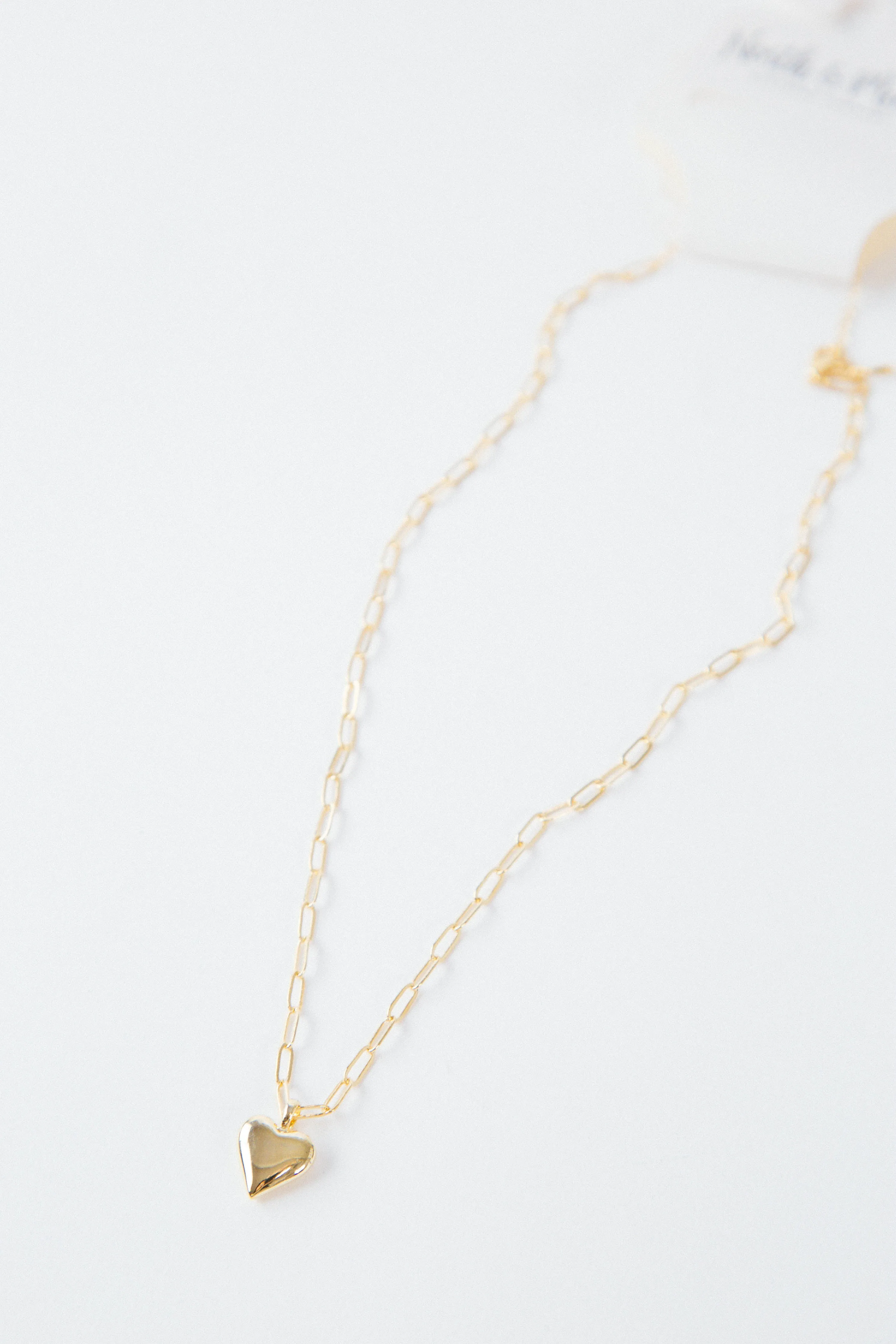 Bold Heart Pendant Chain Necklace, Gold