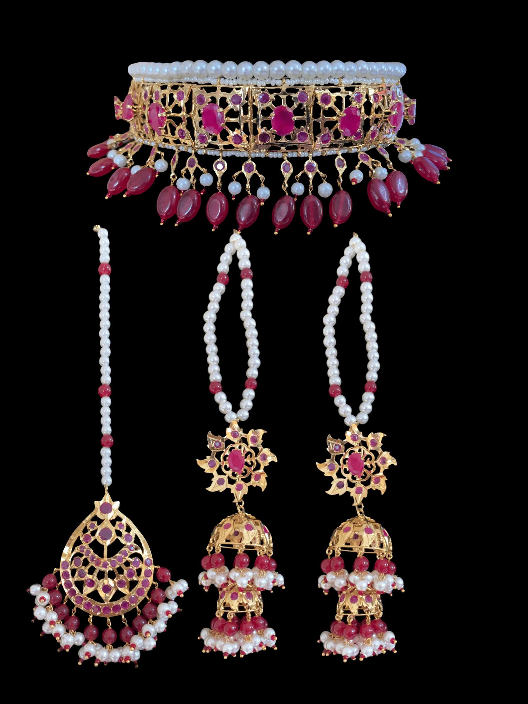 BR55 Insia hyderabadi jadavi lacha with double jhumka( SHIPS IN 3 WEEKS)