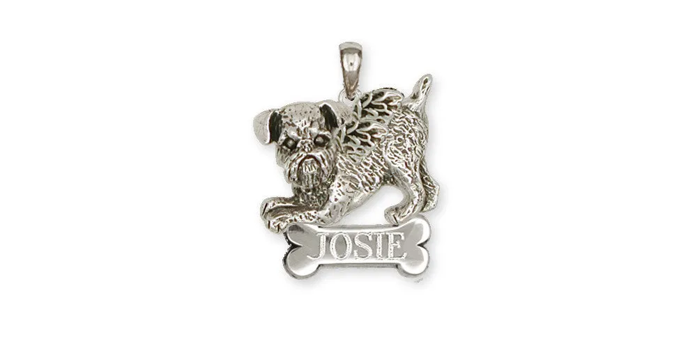 Brussels Griffon Angel Pendant Handmade Sterling Silver Dog Jewelry GF1-ANP