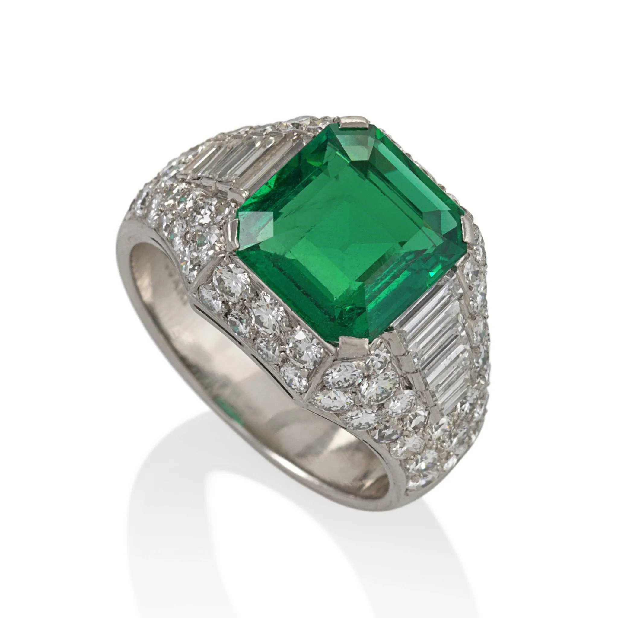 Bulgari Colombian Emerald and Diamond "Trombino" Ring