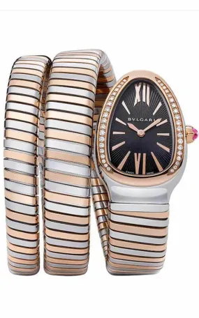 Bulgari Serpenti Double-Twirl Pink Gold, Steel and Diamonds Ladies Watch 102099