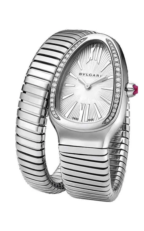 Bulgari Serpenti Single-Twirl Steel and Diamonds Ladies Watch 101816