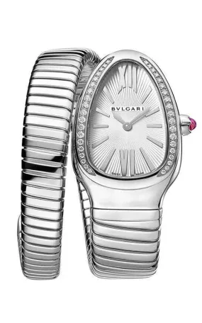 Bulgari Serpenti Single-Twirl Steel and Diamonds Ladies Watch 101816