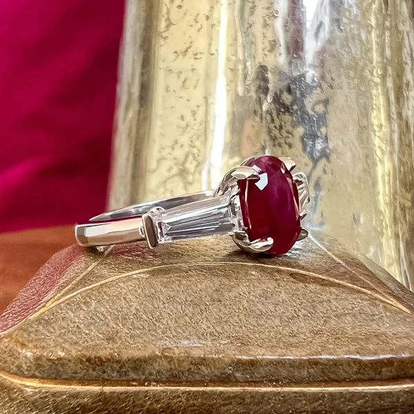 Burmese Ruby & Diamond Ring