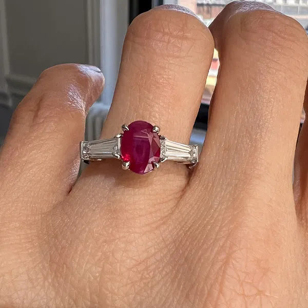 Burmese Ruby & Diamond Ring