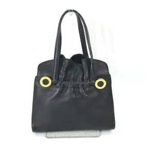 BVLGARI Tote Bag leather black Bulgari Bulgari Handbag Women Used Authentic