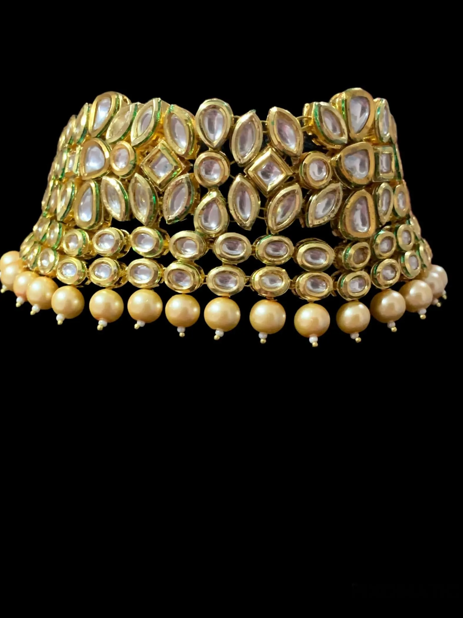 C150 Reeba bridal kundan choker with earrings and tika ( SHIPS IN 3 WEEKS )