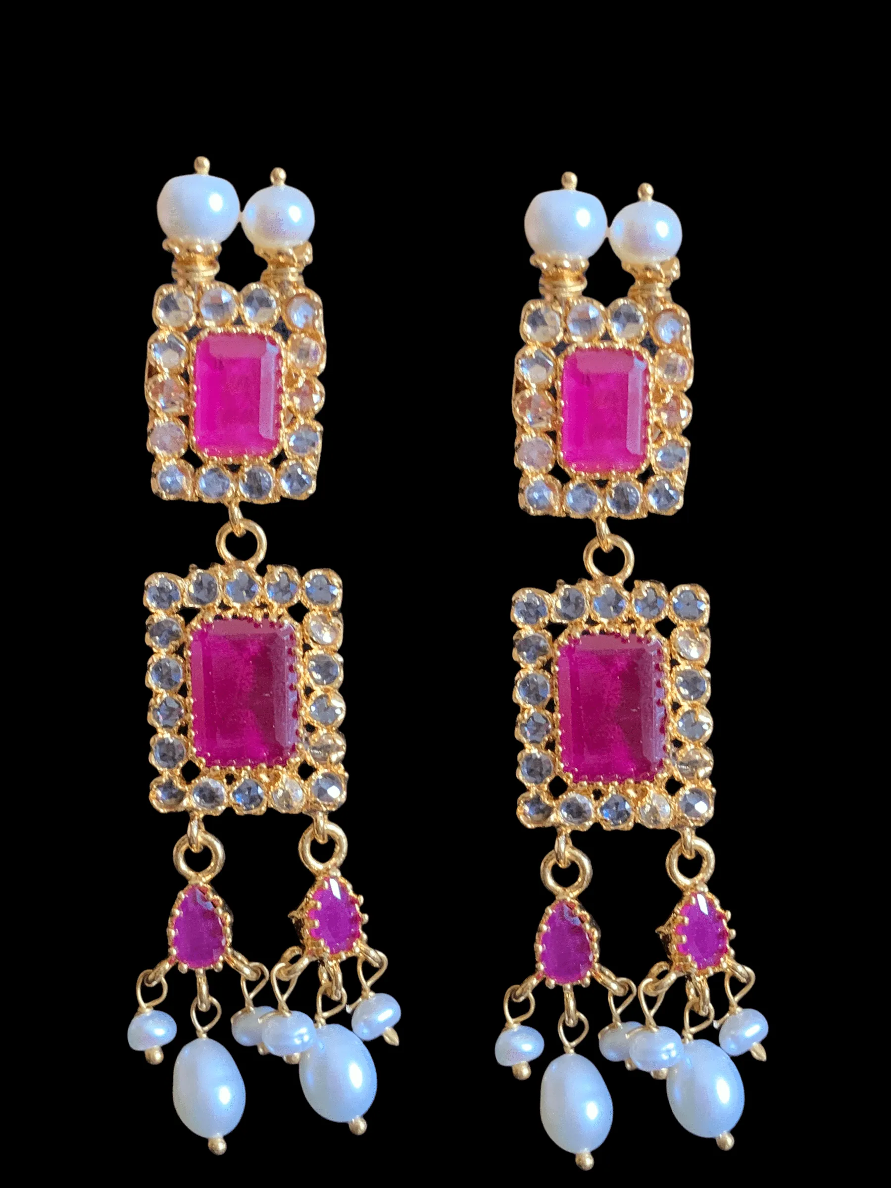 C151 Lamisha Hyderabadi choker in rubies  ( READY TO SHIP)