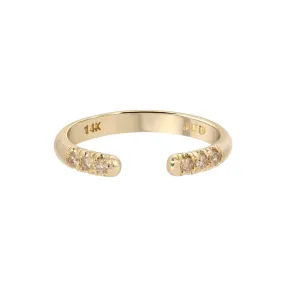 Champagne Diamond Chubby Equilibrium Cuff Ring