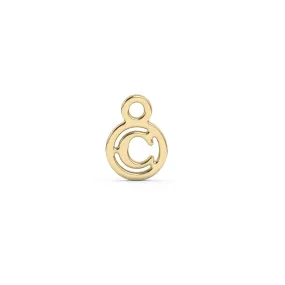 Circle Initial Charm - C | 10k Yellow Gold