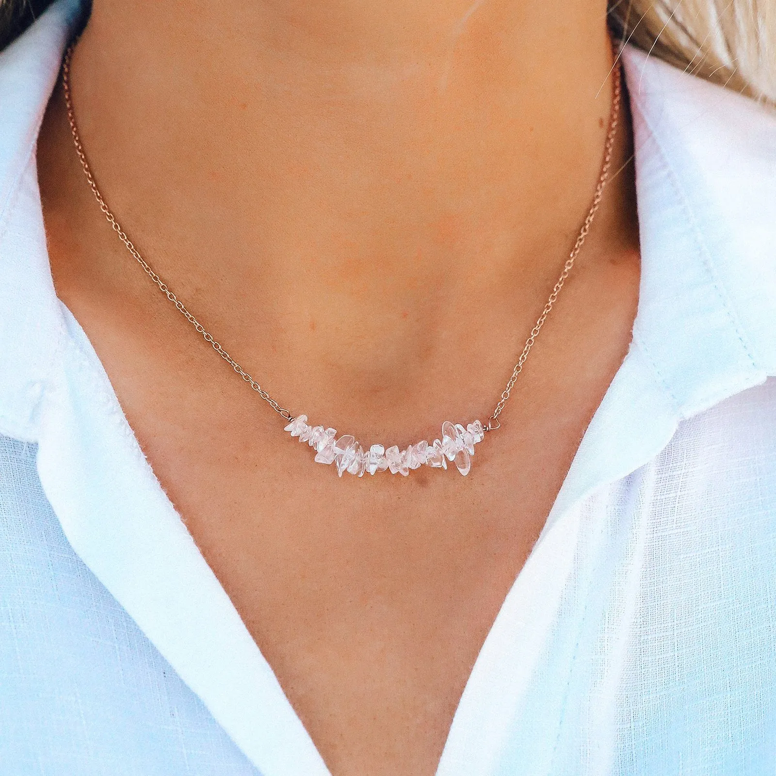 Clear Quartz Chip Choker