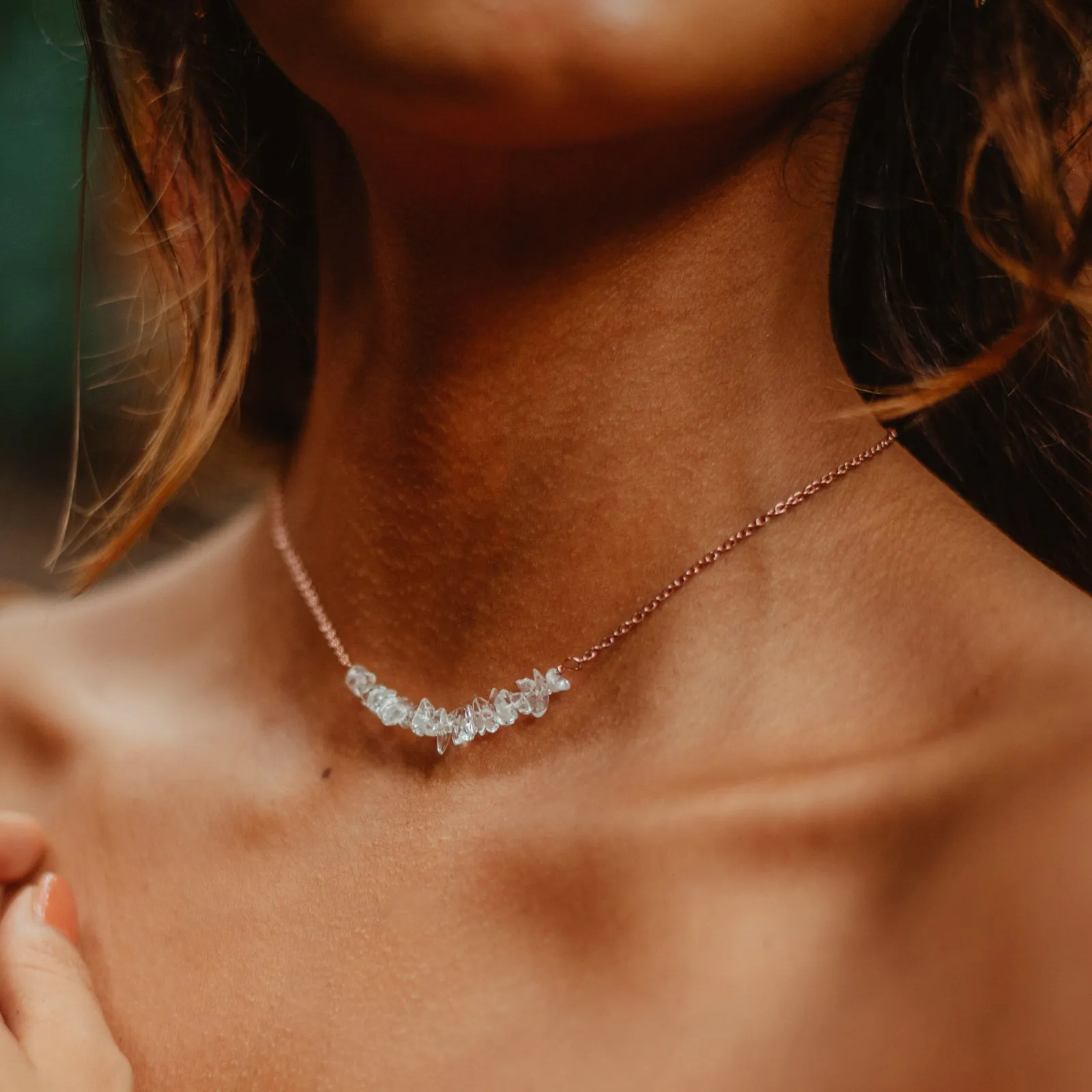 Clear Quartz Chip Choker