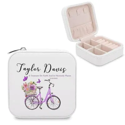 Custom Name Cycling with Mom Jewelry Storage Box Jewelry Decorative Trinket Case Jewelry Organizer Mother's Day Gift